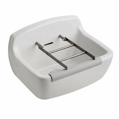 Geberit 300 Basic Norma uitstortgootsteen met stootrand 39x50x33.5cm met gaten voor emmerrooster wit