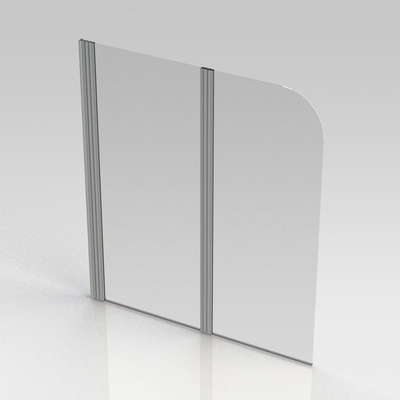 Nemo Start Pannello badwand 2delig 120x140cm helder veiligheidsglas 5 mm profielen aluminium gepolijst omkeerbaar