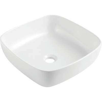 GO by Van Marcke Anubis opbouwwastafel vierkant porselein wit 400 x 400 x 140 mm