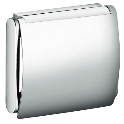 Keuco Plan Alu toiletpapierrolhouder aluminium zilver geëloxeerd/verchroomd met deksel rolbreedte 100/120 mm