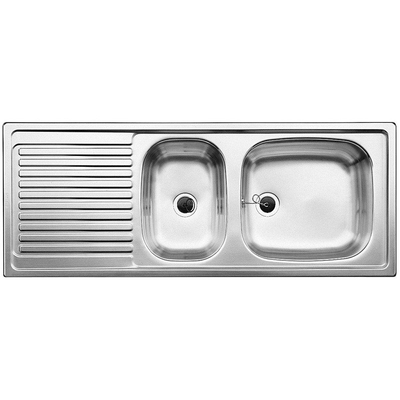 Blanco Top EZS Inbouwspoeltafel - 110x43.5cm - dikte 0.8mm - bevestigingsclips omkeerbaar - RVS