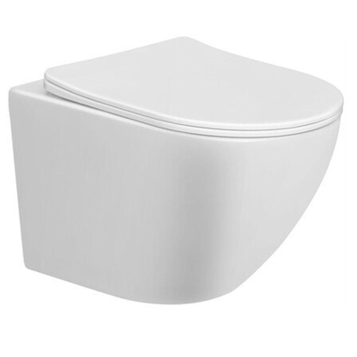 GO by Van Marcke Perl II - hangtoilet - PACK - 49.3x36cm - zonder spoelrand - keramiek - met dunne softclose en take-off zitting - glans wit