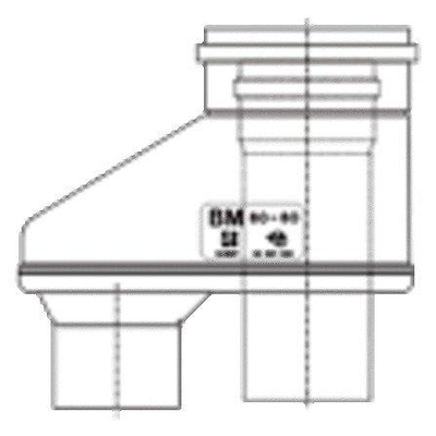 Burgerhout broekstuk Ø80-80mm, Ø80/125mm kunststof