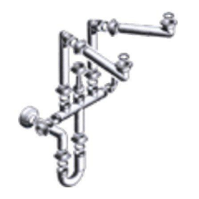 Nemo Skill sifon voor spoeltafel met 2 bakken plaatsbesparend aansluiting met vaatwas is mogelijk 64 x 40 mm PP grijs