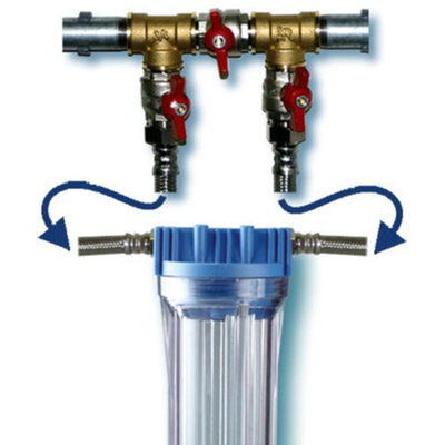 GO by Van Marcke OPure By Pass kit 34 3 kranen 34M x 34M 2 Tstukken 2 flexibels 34F x 34M rol teflon