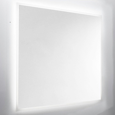 Nemo Spring Destra spiegel 80x60cm rechthoek met plexi LED gezandstraald antidamp