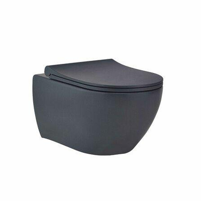 GO by Van Marcke wandtoilet - 53x36x35cm - met softclose & quickrelease zitting - porselein mat antraciet