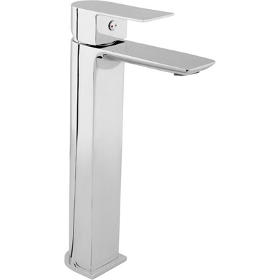 GO by Van Marcke Dynamic wastafelmengkraan eengreeps verhoogde bek keramische schijven inclusief flexibels en fixatieset chroom