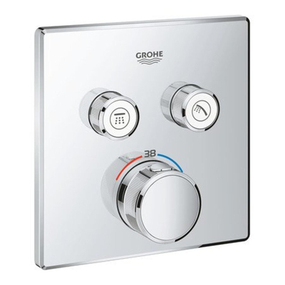 Grohe SmartControl Inbouwthermostaat - 3 knoppen - vierkant - chroom