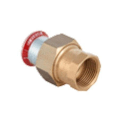 Geberit Mapress C staal rechte overgangskoppeling 3 delig met perssok en bi.dr. 22x3/4 met afdichtingsring verzinkt