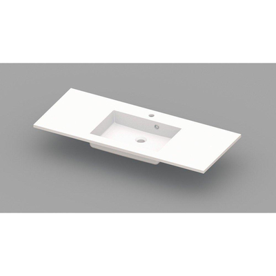Nemo Spring Coste meubelwastafel met 1 centrale verzonken wastafel 1200 x 500 x 200 mm met overloop wit kunstmarmer
