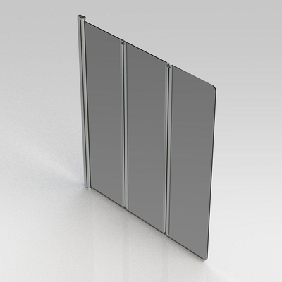 GO by Van Marcke Malia badwand 130x140cm omkeerbaar 3 delig 5mm helder veiligheidsglas profielen chroom met liftsysteem