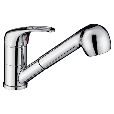 Go by Van Marcke Flow eengreepsmengkraan keuken -licht beschadigd- met uittrekbare sproeier mobiele bek keramische schijven inclusief flexibele slangen en bevestigingsset OUTLETSTORE