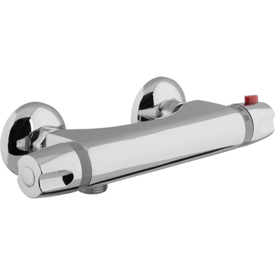 GO by Van Marcke Surf douchemengkraan thermostatisch veiligheidsblokkering hartafstand 15 cm keramische schijven inclusief rozetten en Skoppelingen chroom