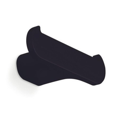 Nemo Stock Scura haak dubbel wandmontage 90 x 30 x 40 mm messing zwart soft touch