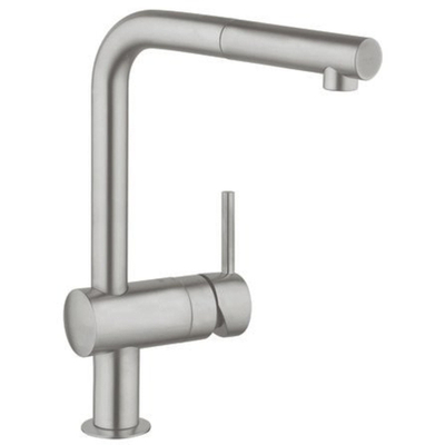 GROHE Minta Keukenkraan - hoog - uittrekbare l uitloop - supersteel geborsteld