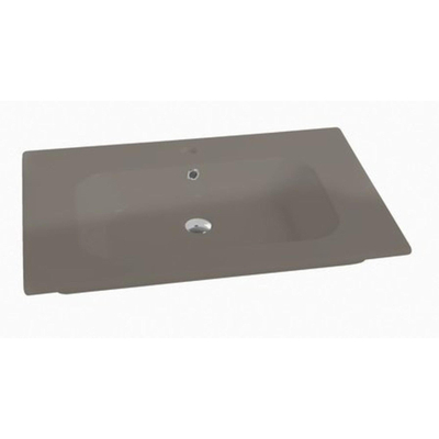 Nemo Spring Nubes tablet porselein 1 wastafel met kraangat met overloop 610 x 465 x 170 mm taupe