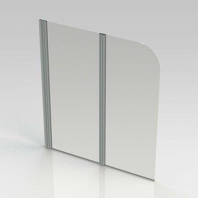 Nemo Start Pannello badwand 2delig 120x140cm helder veiligheidsglas 5 mm profielen aluminium gepolijst omkeerbaar