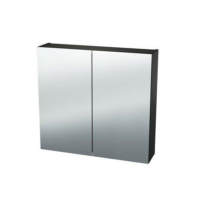 Nemo Spring Nebulo luxe spiegelkast - 60x65x17.8cm - 1 dubbelzijdige spiegeldeur - glazen leggers - met stopcontact - zonder schakelaar - kleur: U899 ST9 Cosmos Grey