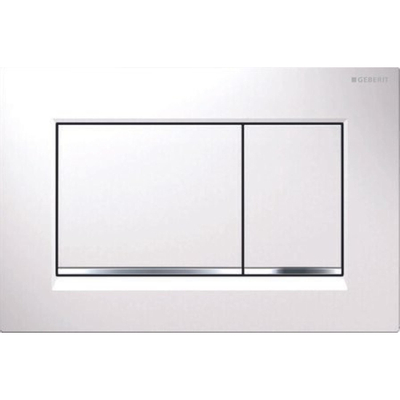 Geberit Sigma30 bedieningplaat, 2-toets spoeling frontbediening voor toilet 24.6x16.4cm wit