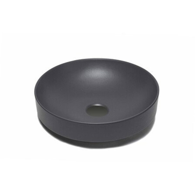 GO by Van Marcke waskom - 40x40x9cm - opbouw - rond - porselein mat zwart
