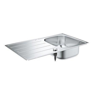 GROHE K200 spoelbak met afdruipgedeelte 860 x 500 mm 1 bak 350 x 400 x 160 mm omkeerbaar roestvrij staal kleur RealSteel