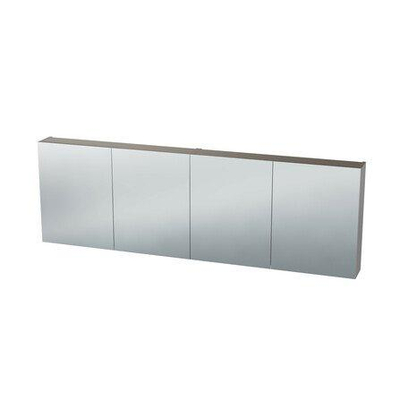 Nemo Spring Nebulo luxe spiegelkast - 200x65x17.8cm - 4 dubbelzijdige spiegeldeuren - glazen leggers - met stopcontact - zonder schakelaar - kleur: U702 ST9 Cashmere