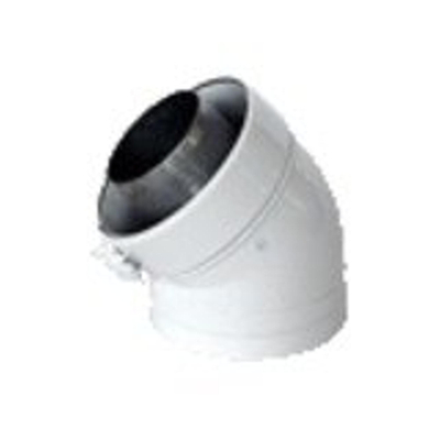 Burgerhout Alu fix concentrische bocht 45° 80/125mm