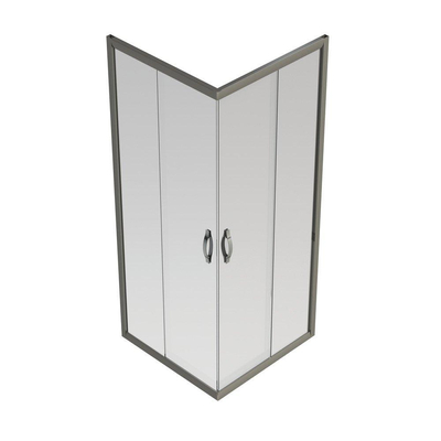 Nemo Go Belo hoekinstap schuifdeuren 800x800x1900mm 6mm easy clean glas profielen aluminium verchroomd regelbaar 765-790mm