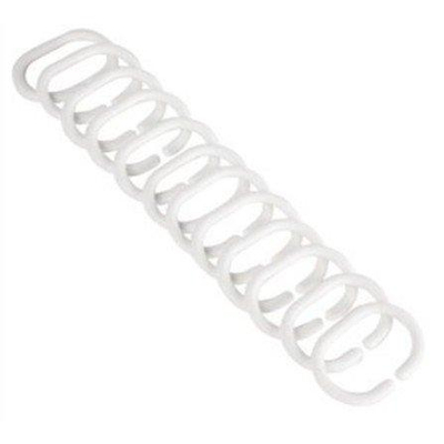 Gedy douchegordijnringen wit kunststof per 12