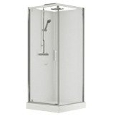 Nemo Spring Vidrio Douchecabine - 90x90cm - draaideur - vaste wand - veiligheidsglas - verstelbaar - thermostatisch