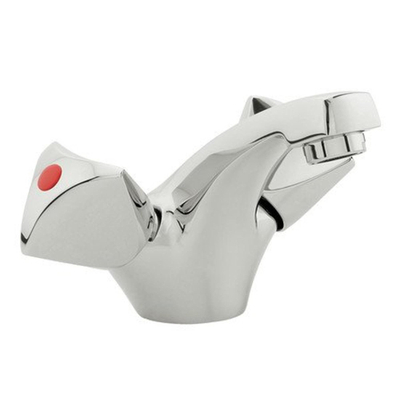 Nemo Start Riga wastafelmengkraan tweegreeps eengats met vaste bek lediging met ketting chroom