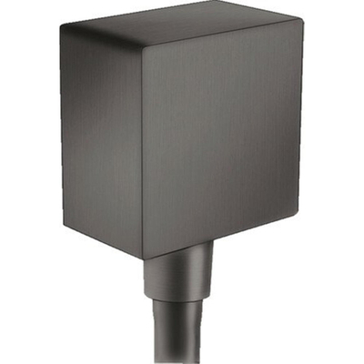 Hansgrohe Fixfit Square muuraansluitbocht m. terugslagklep brushed black chroom