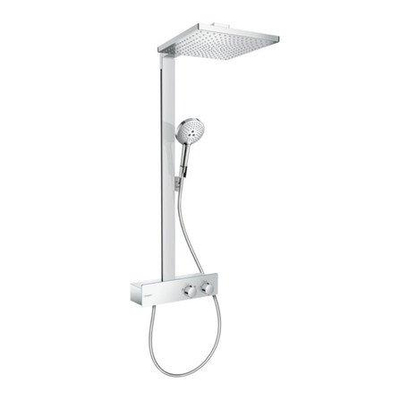Hansgrohe Raindance E Square E300 1jet showerpipe:m. ShowerTablet 350 opbouw douchekraan thermostaat m. Raindance E300 1 jet hoofddouche chroom