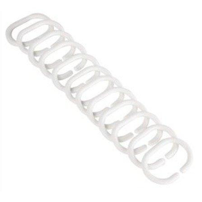 Gedy douchegordijnringen wit kunststof per 12