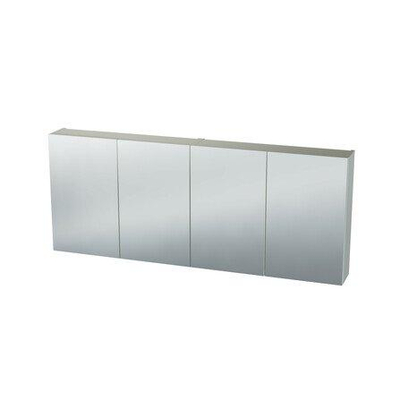 Nemo Spring Nebulo spiegelkast - 160x65x17.8cm - 4 deuren - glazen leggers - met stopcontact - zonder schakelaar - kleur: White Standard