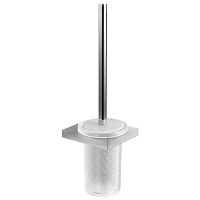 Nemo Spring - Vigor - toiletborstelgarnituur - met glas en borstel - 350 x 115 x 105 mm - roestvrij staal/zink - geborsteld nikkel SHOWROOMMODEL OUTLETSTORE