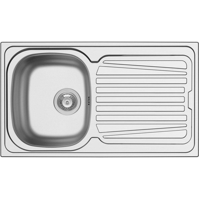 Go by Van Marcke Hypero spoeltafel 860 x 500 mm D92 mm met 1 bak roestvrij staal satijn sifon enkel plaatsbesparend plug met overloop