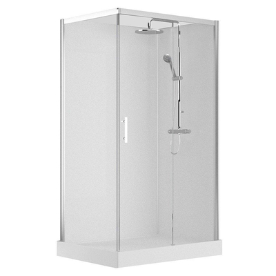 Nemo Spring Vidrio Douchecabine - rechts - 120x90cm - schuifdeur - vaste wanden - veiligheidsglas - thermostatische douchekraan