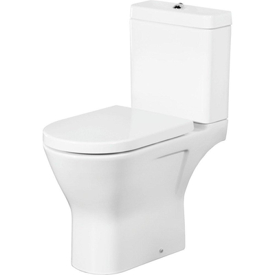 Nemo Spring Ergovita Staand Toilet - 66.5x45x36cm verhoogd - zonder spoelrand - H185cm - zonder zitting en jachtbak - porselein - wit