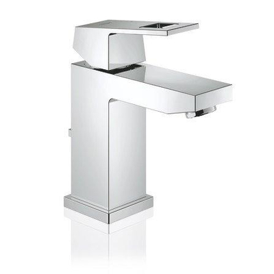 GROHE Eurocube Wastafelkraan - 1-greep - mengkraan - keramische schijven - bevestigingssysteem - koersbegrenzer - metalen hendel - chroom