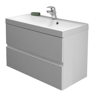 Nemo Go Roxanne wastafelonderkast - 79.8x39.8x50cm - 2 laden - greeploos - wit hoogglans