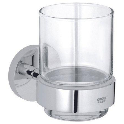 GROHE Essentials Bekerhouder - 10.6x9.9cm - met glas - chroom