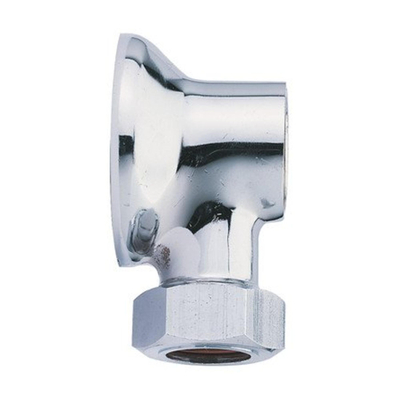 Enkele muurplaat met moer chroom 12F x 14 mm