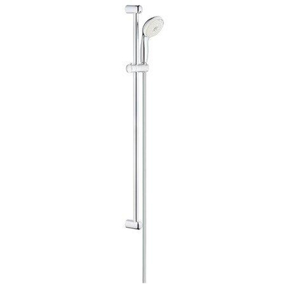 GROHE New Tempesta 100 Glijstangset - 90cm - ronde handdouche - 3 straalsoorten - gladde doucheslang - chroom/wit