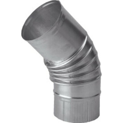 Burgerhout rookgasafvoerbocht Ø80mm 45° Aluminium enkelwandig plooi