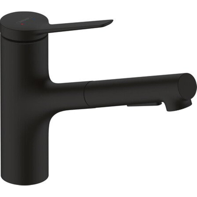 Hansgrohe - Zesis M33 - ééngreepskeukenmengkraan 150 - uittrekbare vuistdouche - 2 jets - mat zwart