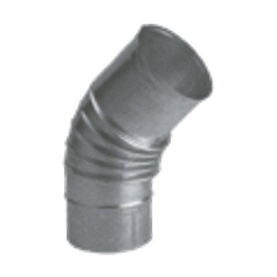 Burgerhout rookgasafvoerbocht Ø80mm 45° Aluminium enkelwandig plooi