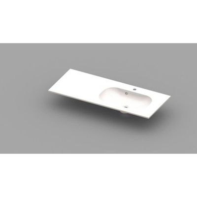 Nemo Spring Ovum 20 meubelwastafel rechts 1200 x 500 x 200 mm met overloop wit kunstmarmer