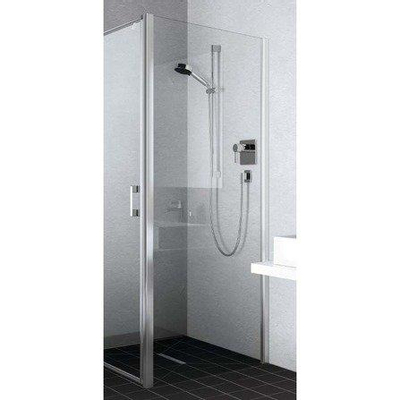 Kermi Liga zijwand voordouchebak 90x200cm mat-zilver profiel en helder glas